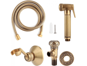 Ensemble de douchette pour bidet de toilette, pommeau de douche à main en laiton pour salle de bain, ensemble de 4 pièces (bronze)