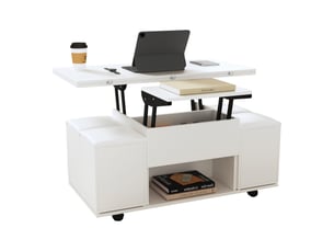 Table basse rectangulaire coloris blanc <strong></strong> <strong></strong> - 100 cmx100 cm