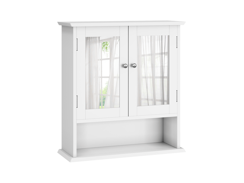  Armoire murale de salle de bains blanche avec miroir 54.6x19.8x60 cm  - Conforama A