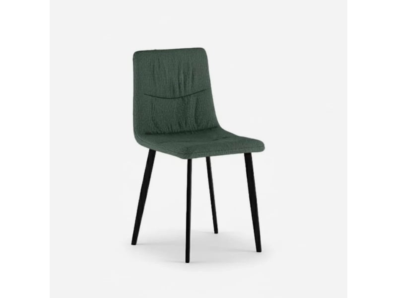  Lot de 4 chaises rembourrées en tissu facile à nettoyer daisy - vert foncé  - Conforama C