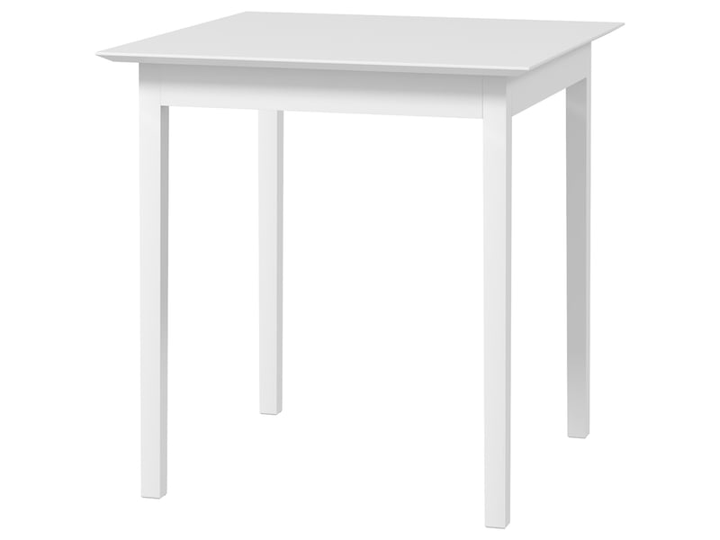 Table à manger carrée 2 personnes en pin massif blanc 75 x 75 x 76 cm  - Conforama B