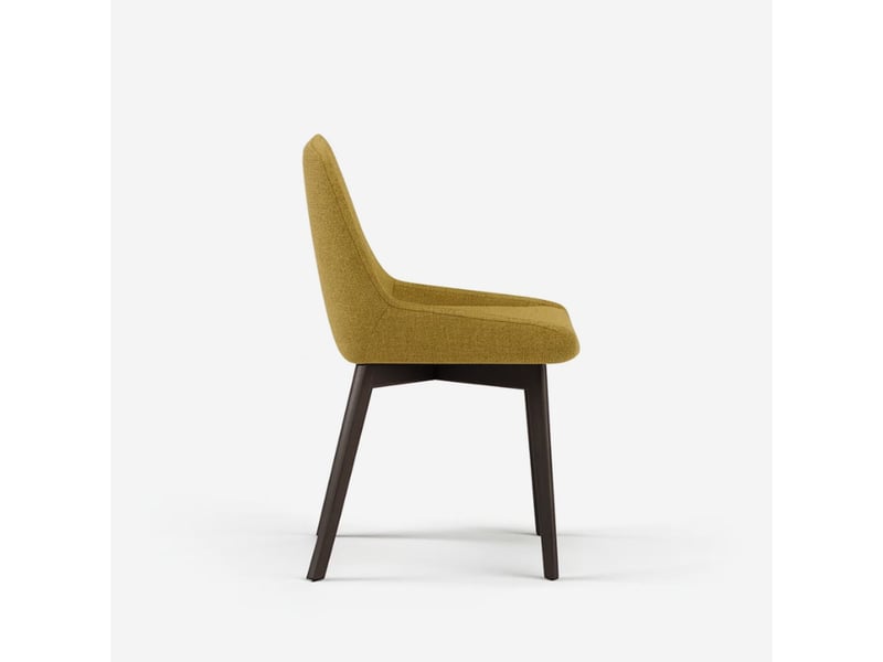 Lot de 4 chaises de salle à manger rembourrées en tissu erythea - jaune  - Conforama E