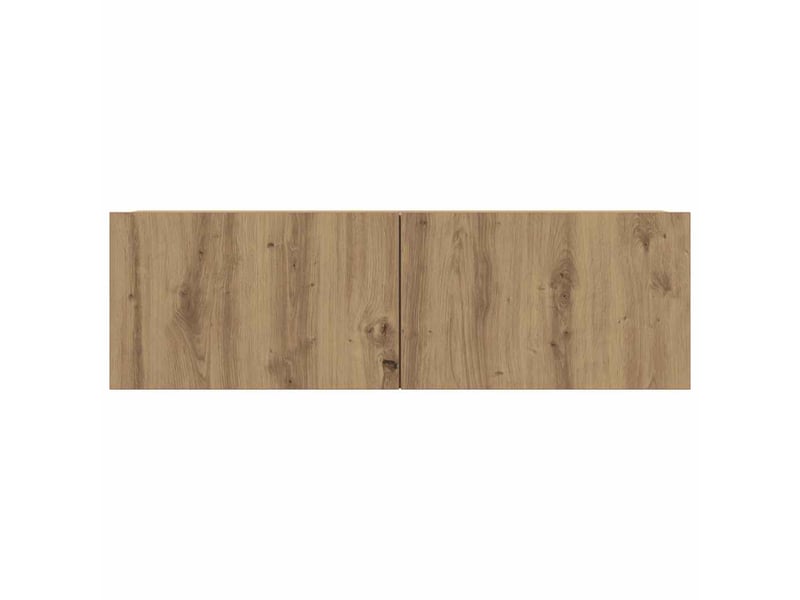  Lot de 2 meuble tv mural, meuble tv suspendu chêne artisanal 100x30x30 cm  - Conforama E