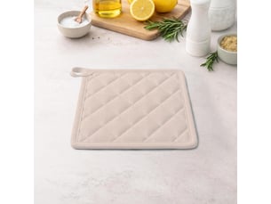 Manique en coton 20x20 cm chambray rose, par soleil d'ocre