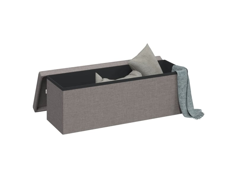  Banc chambre, banc de rangement pliable gris clair faux lin  - Conforama D