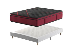 Ensemble matelas et sommier 140x200 cm Ressorts soutien Ferme épaisseur 30 cm