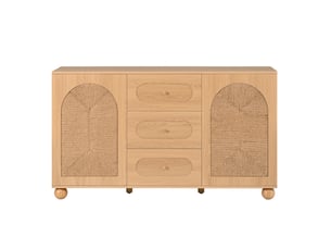 Buffet 2 porte(s)  3 tiroir(s) <strong>PANGIVO</strong> <strong>GL9856N</strong> - 140 cm coloris naturel 