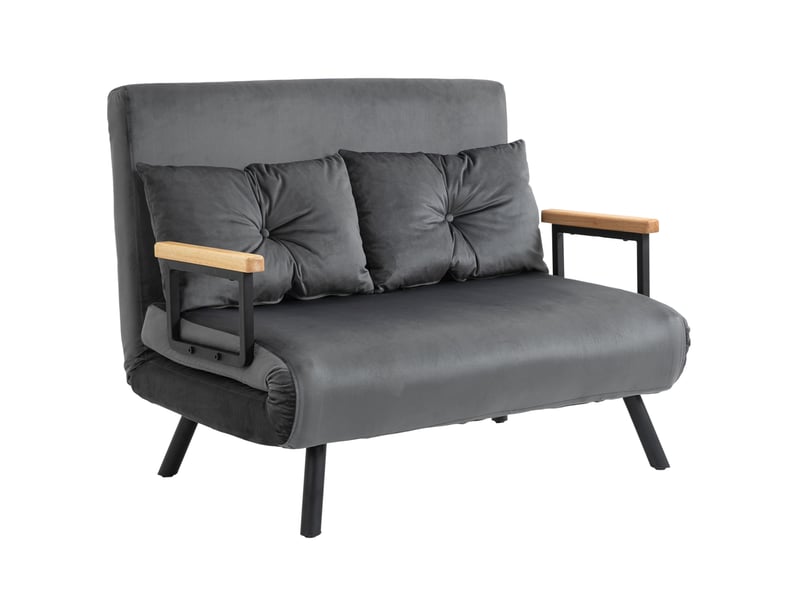  Canapé convertible 102x73x81 cm, dossier réglable, finition acier gris foncé  - Conforama A