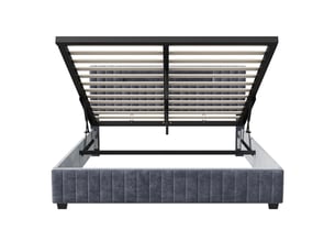 Lit coffre 140x200 cm coloris gris