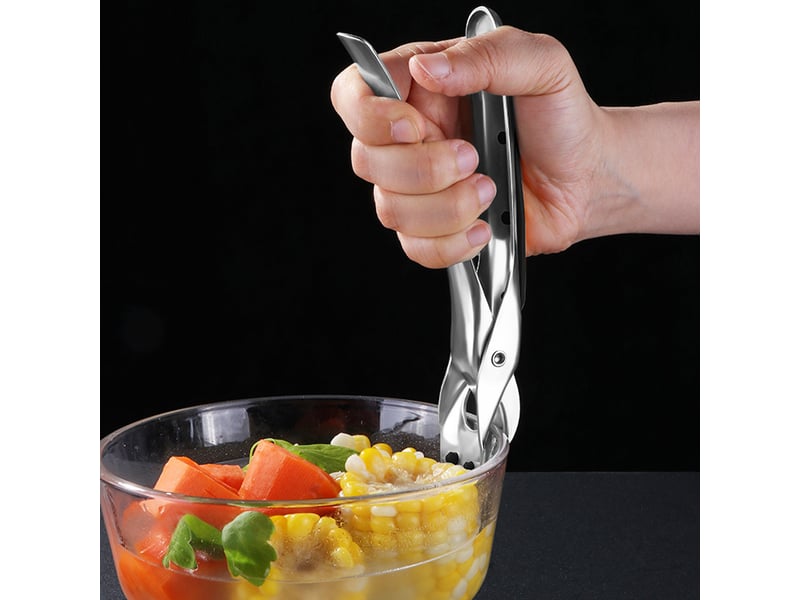 Ensemble de 2 pinces anti-brûlure noires pour friteuse à air chaud, idéales pour le camping: pinces à casseroles et à bols GTR03823 - Conforama B