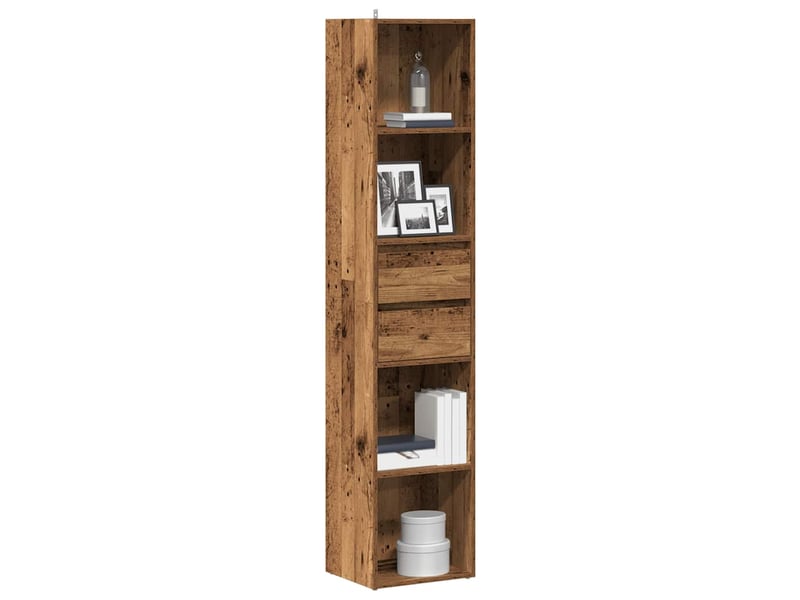  Bibliothèque, meuble de rangement salon vieux bois 36x30x171 cm bois d'ingénierie  - Conforama B
