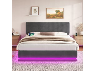 Lit coffre 160x200 cm    coloris gris