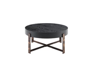 Table basse rond(e) coloris noir ROLIPO - 68 cmx68 cm