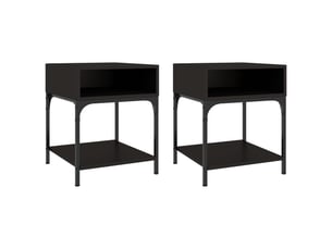 Lot de 2 tables de chevet - cabinet de chevet - table de nuit noir 40x41x50 cm bois d’ingénierie
