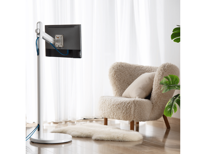  Support tv mobile écran 17-35 - hauteur 113,8 cm, blanc  - Conforama B