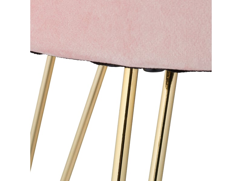  Pouf coiffeuse en velours moderne 40 x 45 cm assise décorative finition mate en velours rose poudré 13_0008312  - Conforama D