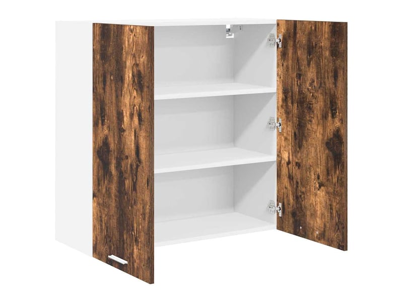 Meuble de rangement, armoire suspendue chêne fumé 80x31x80cm bois d'ingénierie shl2770 - Conforama E
