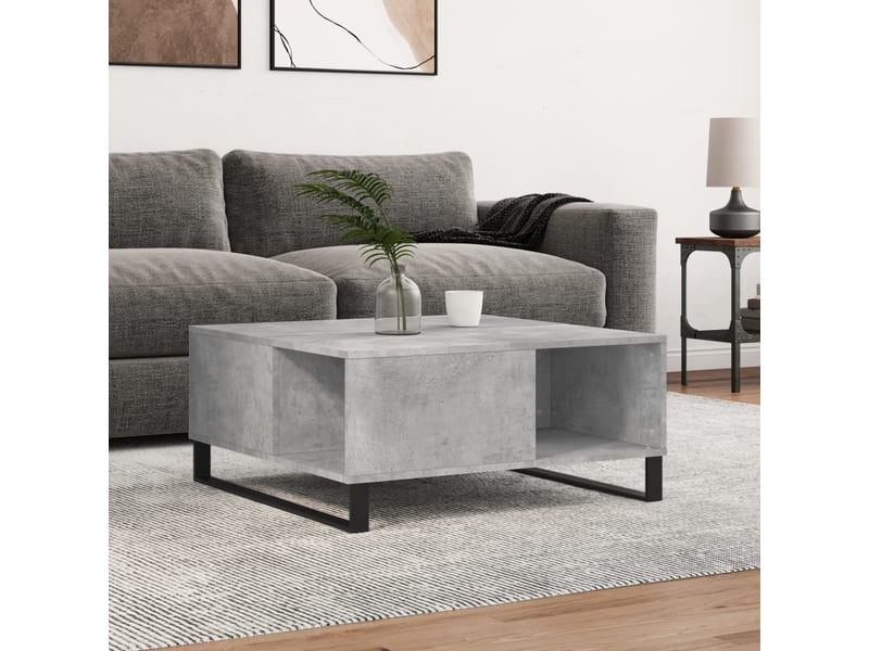  Table basse - table de salon - table à thé gris béton 80x80x36,5 cm bois d'ingénierie  - Conforama B