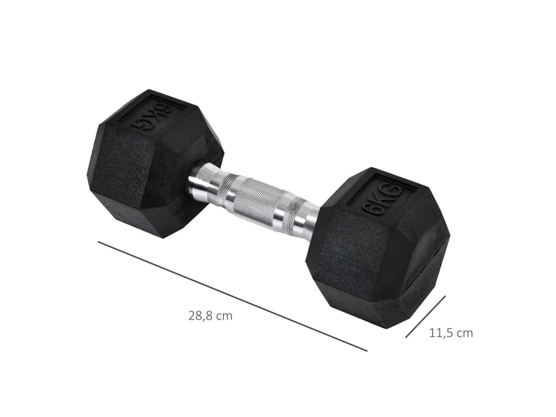  Haltères hexagonaux 2 x 6 kg en métal noir  - Conforama E