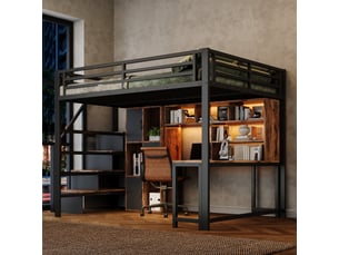 Lit mezzanine 140x200 cm <strong></strong> <strong>evarich</strong> coloris noir