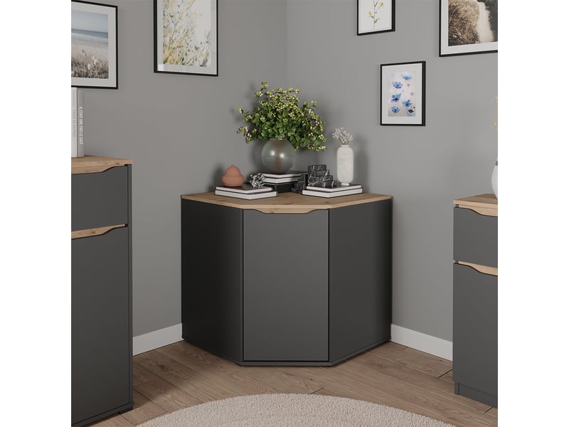  Vicco commode, anthracitechêne artisan, 77.9x77.9cm  - Conforama C