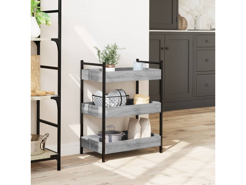  Desserte de cuisine, chariot de rangement sonoma gris 50x30x70 cm bois d'ingénierie  - Conforama C