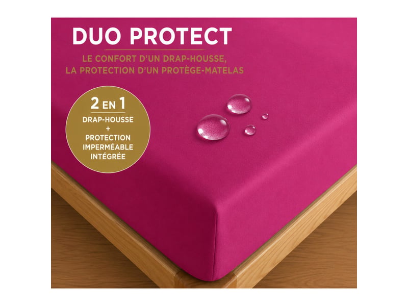  Drap housse duoprotect 180 x 200 + 30 cm avec technologie imperméable intégrée  - Conforama B