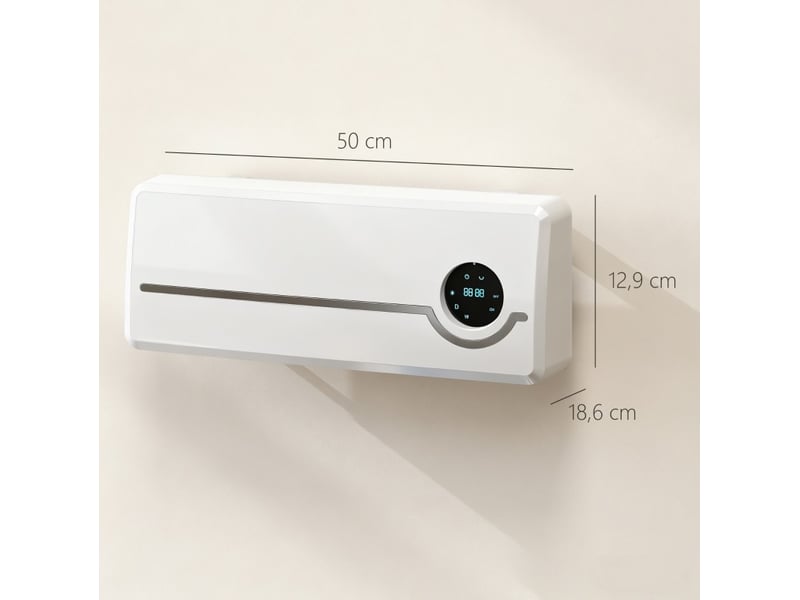  Chauffage mural 2000w à céramique avec ventilateur, télécommande, 2 modes de chauffe, écran led  - Conforama D