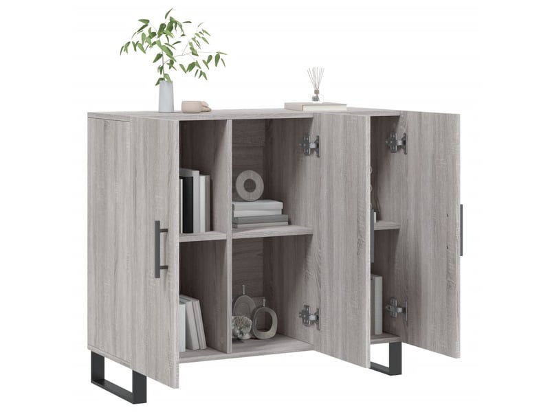  Buffet - bahut - meuble de rangement sonoma gris 90x34x80 cm bois d'ingénierie  - Conforama D