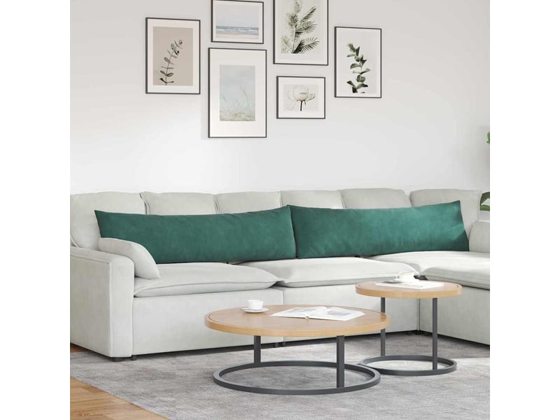 Lot de 2 coussins de canapé, coussins décoratifs vert foncé 145 x 40 cm cf59180 - Conforama B
