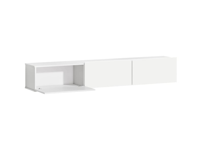  Meuble tv suspendu modenvie 180 x 31,5 x 29,8 cm 3 abattants rangement blanc  - Conforama A