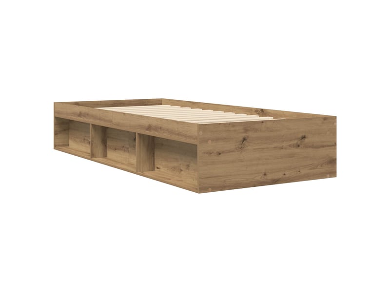  Lit simple- lit adulte -  cadre de lit avec rangement chêne artisanal 80 x 200 cm  - Conforama B