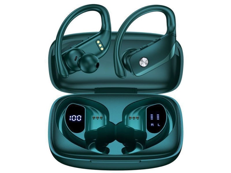  Ecouteurs bluetooth sport ipx7 led type-c charge rapide sml vert  - Conforama A