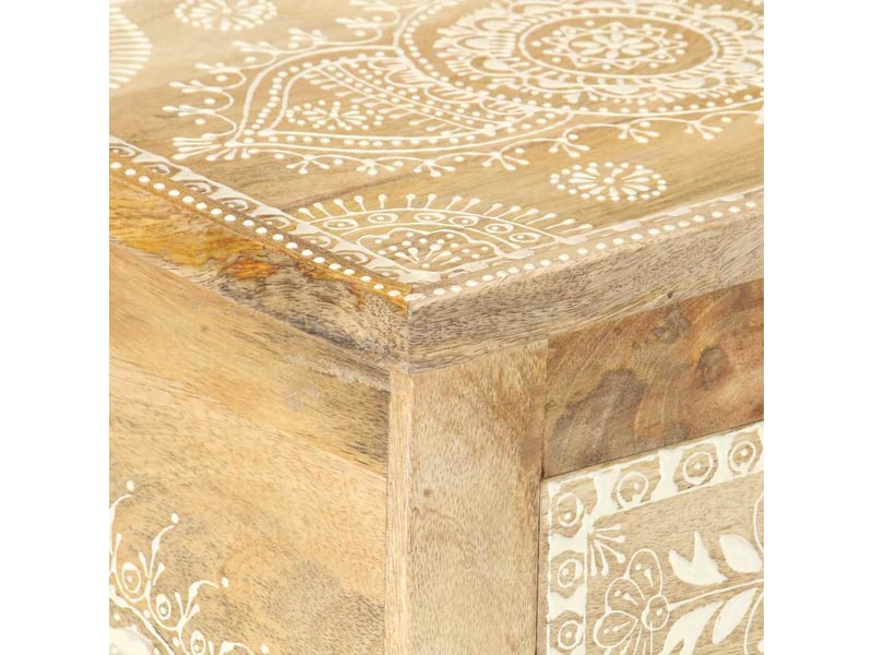  Table de chevet - cabinet de chevet - table de nuit peinte à la main 40x30x60 cm bois de manguier  - Conforama D