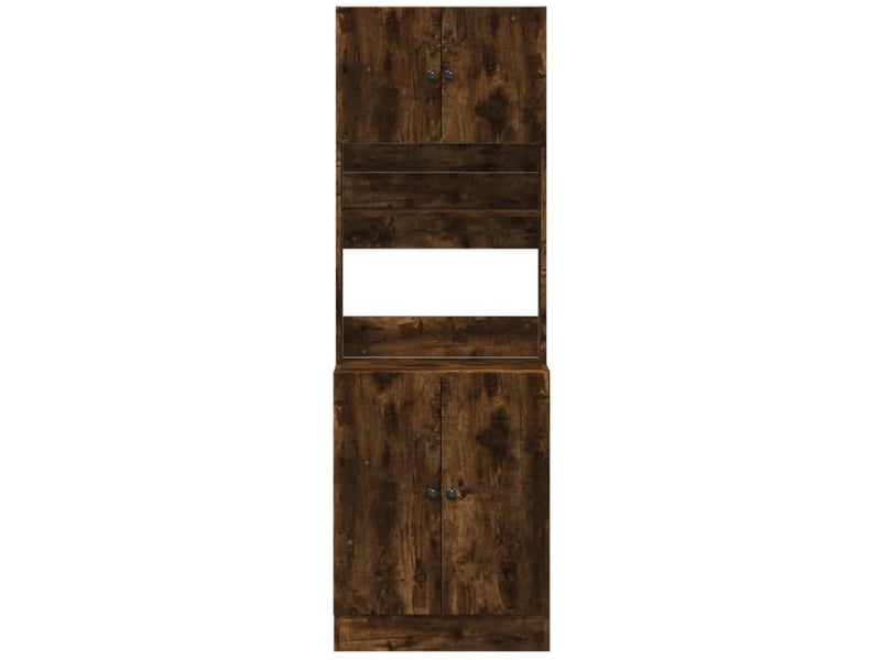  Meuble de rangement, armoire de cuisine chêne fumé 60x50x180cm bois d'ingénierie  - Conforama D