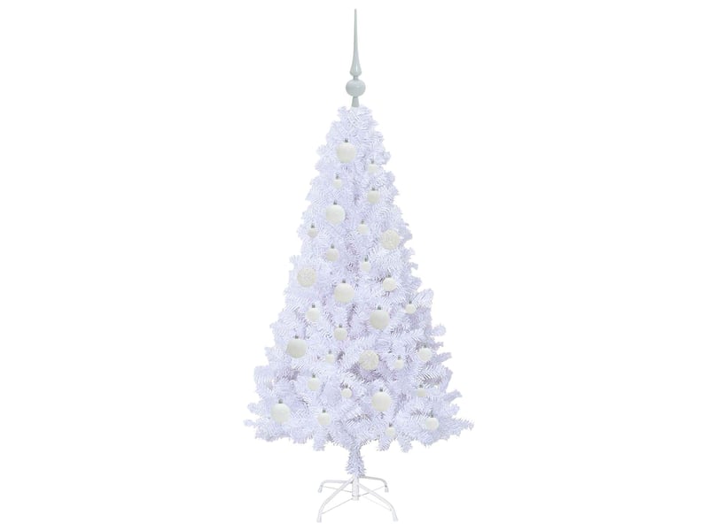 Sapin de noël - arbre de noël artificiel blanc 120 cm pvc et acier - Conforama D