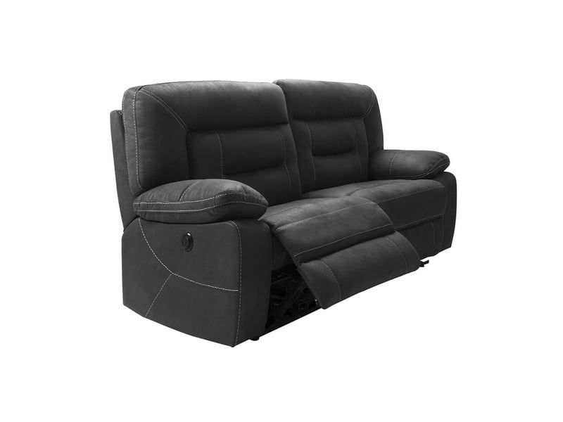  Canapé 2 places relax électrique tissu aspect peau anthracite  - ortolis ORTOLIS - Conforama C