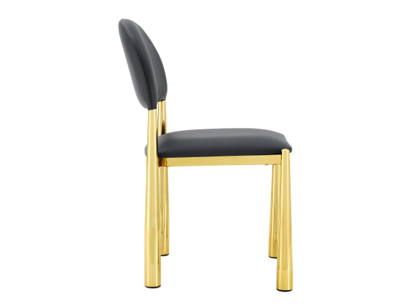 Chaises modernes duo – dossiers arrondis, rembourrées, cuir pu, pieds métal – hauteur 80 cm - Conforama D