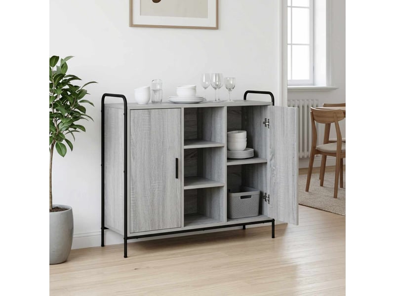  Buffet salon, buffet de rangement sonoma gris 97x33x81 cm bois d'ingénierie shl53912  - Conforama B