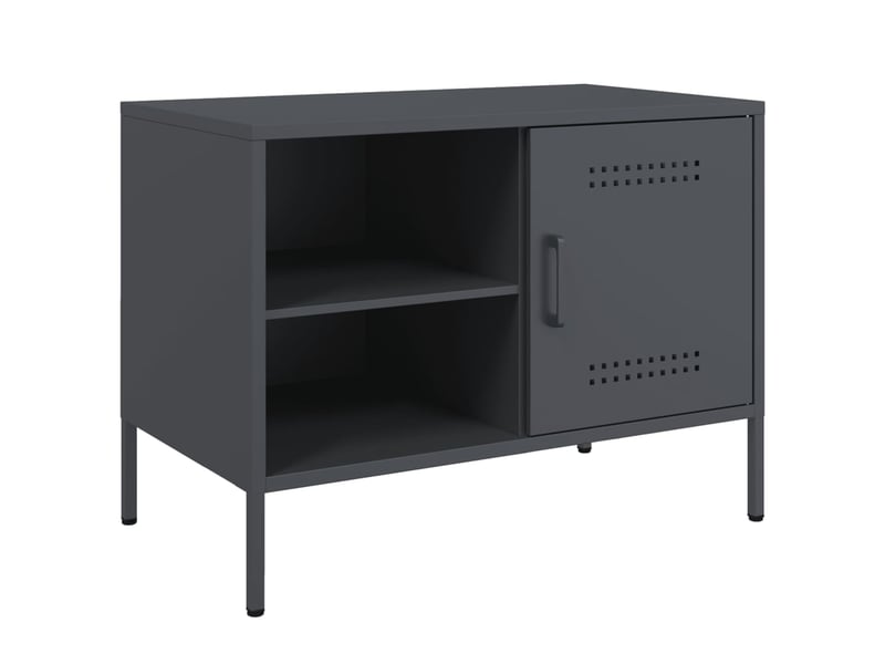  Meuble tv - banc tv - meuble de rangement anthracite 68x39x50,5 cm acier  - Conforama A