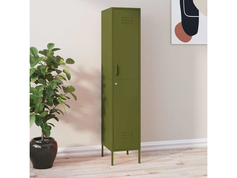  Armoire à casier, rangement de bureau vert olive 35x46x180 cm acier  - Conforama B