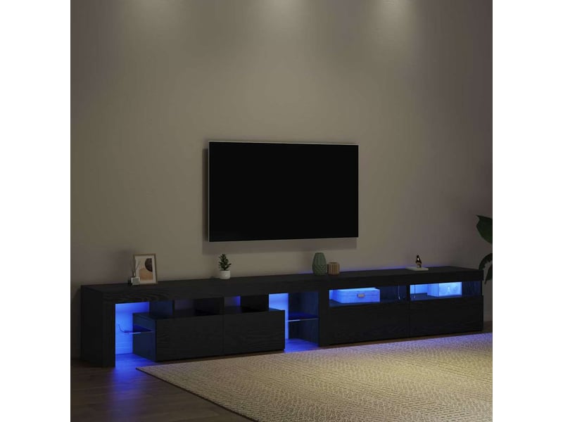  Meuble tv - banc tv - meuble de rangement 3 pcs chêne noir bois d'ingénierie  - Conforama E