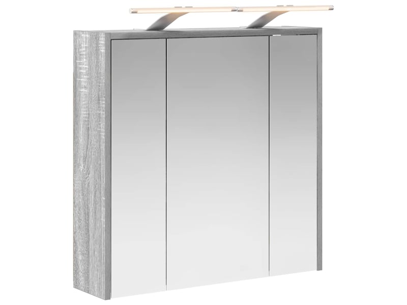  Armoire miroir de salle de bain, cabinet de salle de bain gris sonoma 63,5 x 16 x 62,5 cm cf65172  - Conforama A