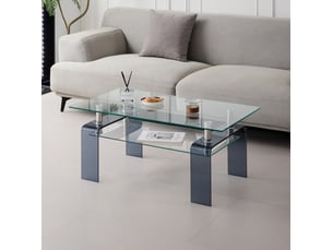 Table basse coloris transparent <strong>MIVRAY </strong> <strong></strong>