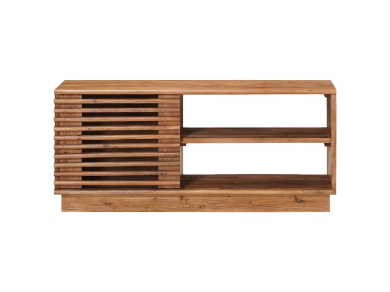  Meuble tv - banc tv - meuble de rangement avec stockage avec porte naturel 90 x 30 x 40 cm  - Conforama E