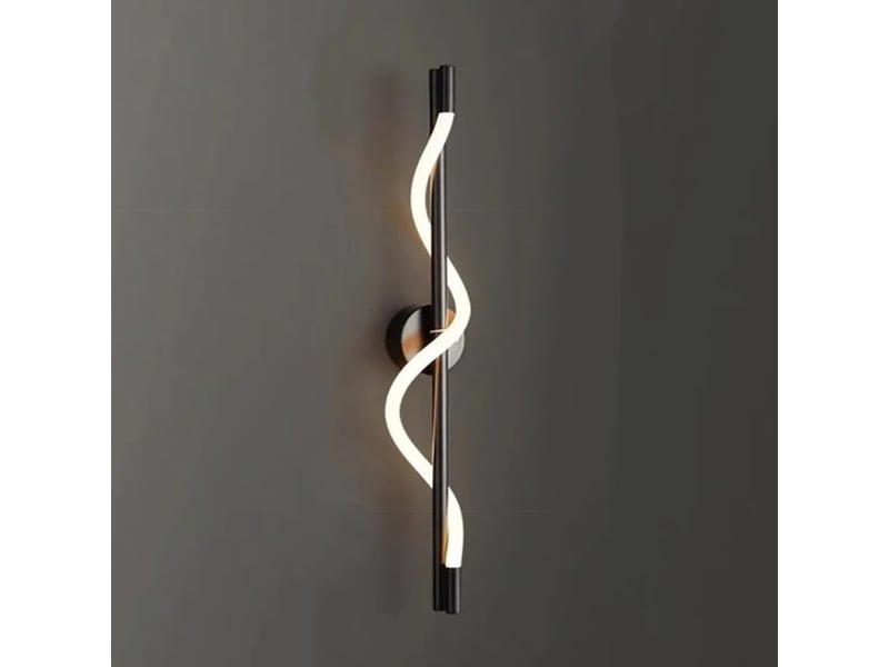  Applique murale led 12w moderne lampe murale spirale intérieure dimmable 3 couleurs noir  - Conforama B