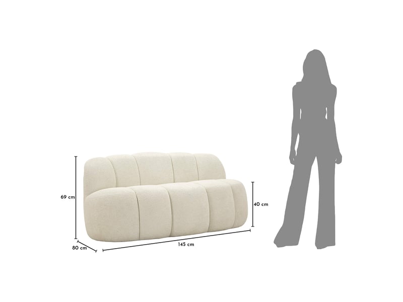  Canapé fixe 2 places alchi, assise 2, 82x58x147h cm blanc Alchi - Conforama C