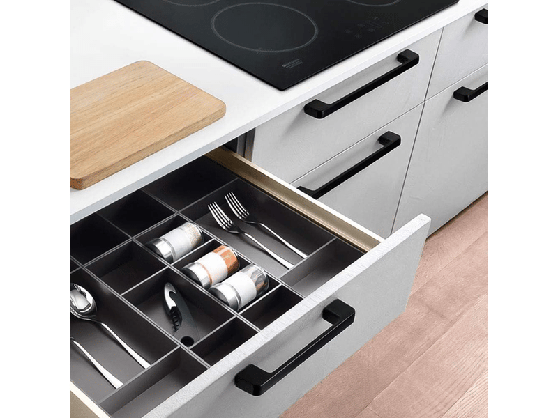  Poignée de cuisine de 128 mm, 10 poignées noires pour portes, tiroirs et armoires.  - Conforama C