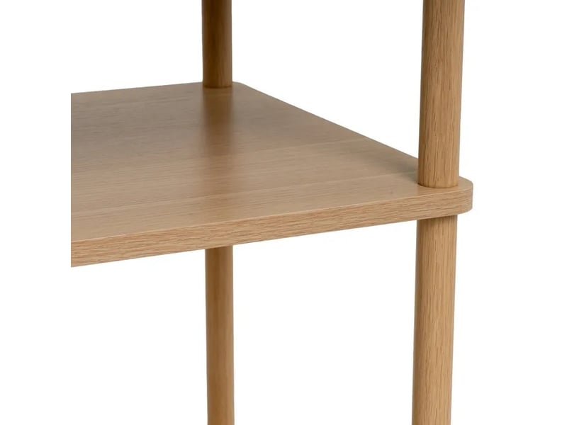  Table basse rectangulaire avec 3 plateaux, coloris bois naturel - longueur 80 x profondeur 40 x hauteur 56 cm  - Conforama E