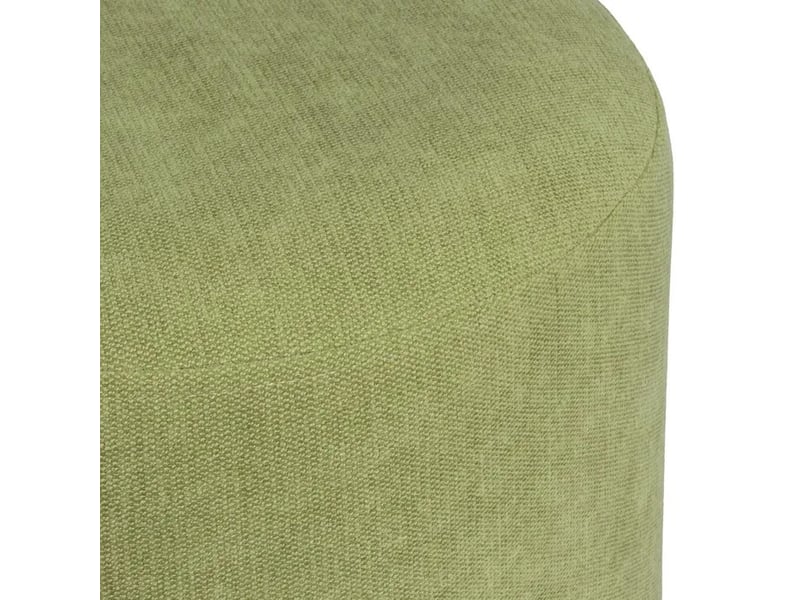  Pouf rond rembourré en chenille avec piètement en bois, coloris vert - diamètre 40 x hauteur 45 cm  - Conforama C